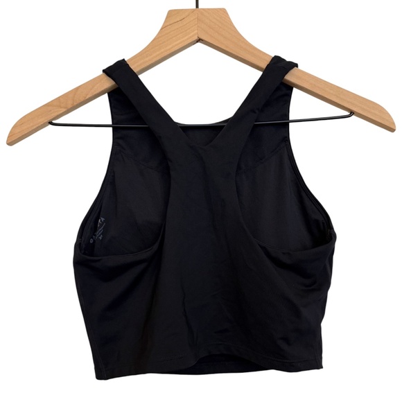 NWOT Athleta Conscious Crop Bikini Top Swimsuit Longline Black Padding - Picture 2 of 7